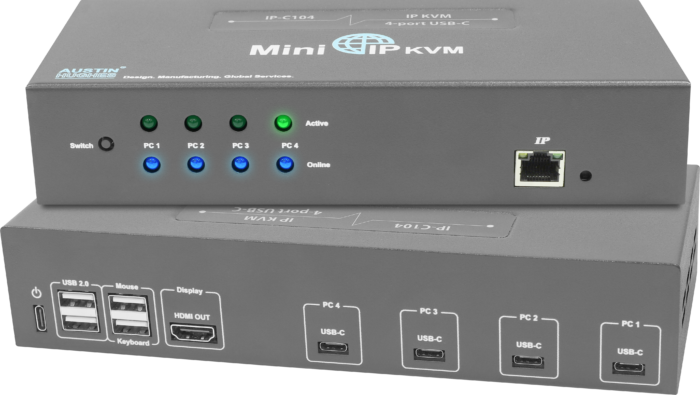 IP-C104 Austin Hughes 4-port USB-C Mini IP KVM Series