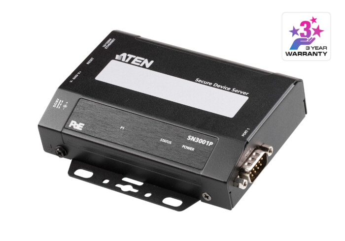 Aten SN3001P 1-Port RS-232 Secure Serial Device Server with PoE